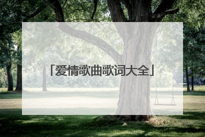 爱情歌曲歌词大全