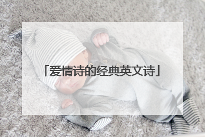 爱情诗的经典英文诗
