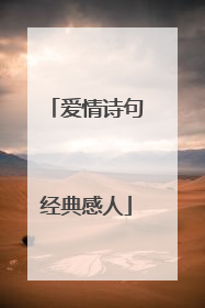 爱情诗句经典感人