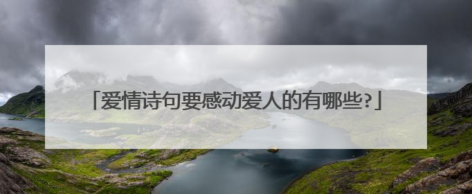 爱情诗句要感动爱人的有哪些?