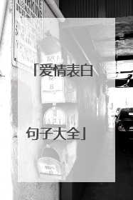 爱情表白句子大全