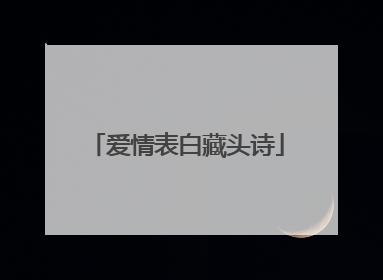 爱情表白藏头诗