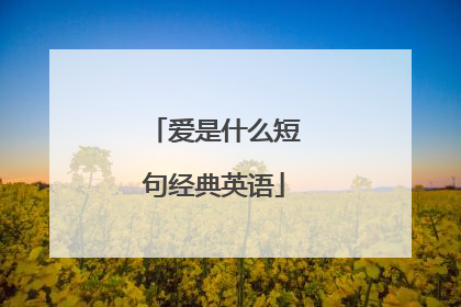 爱是什么短句经典英语