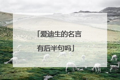 爱迪生的名言有后半句吗