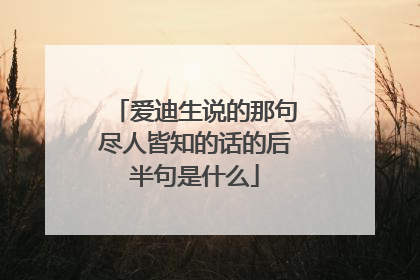 爱迪生说的那句尽人皆知的话的后半句是什么