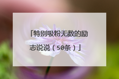 特别吸粉无数的励志说说(50条)
