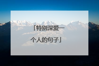 特别深爱一个人的句子