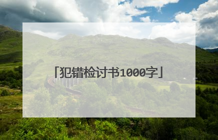 犯错检讨书1000字