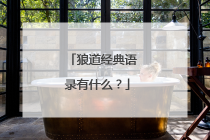 狼道经典语录有什么？