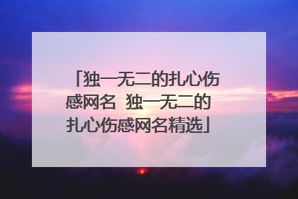 独一无二的扎心伤感网名 独一无二的扎心伤感网名精选