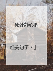 独处静心的唯美句子？