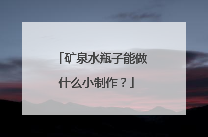 矿泉水瓶子能做什么小制作?