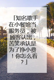 知名歌手在小餐馆当服务员,被顾客认出,苦笑承认是为了挣小费!你怎么看?