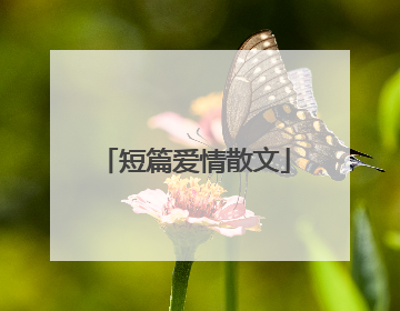 短篇爱情散文