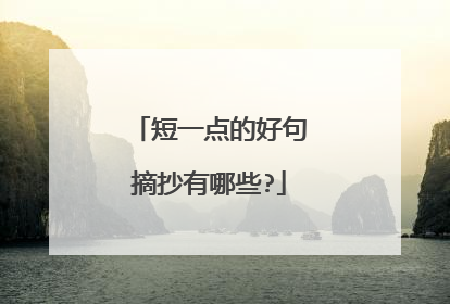 短一点的好句摘抄有哪些?
