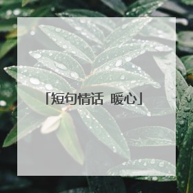 短句情话 暖心