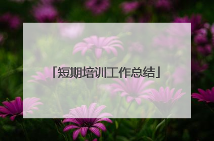 短期培训工作总结