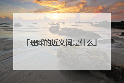 理睬的近义词是什么