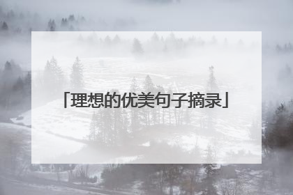 理想的优美句子摘录
