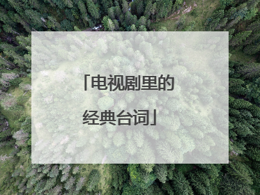 电视剧里的经典台词