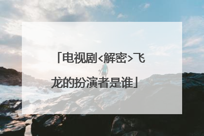电视剧<解密>飞龙的扮演者是谁