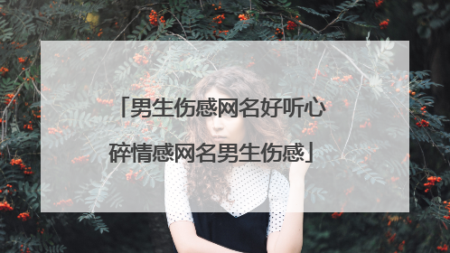 男生伤感网名好听心碎情感网名男生伤感