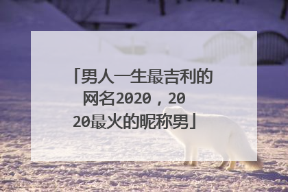 男人一生最吉利的网名2020,2020最火的昵称男