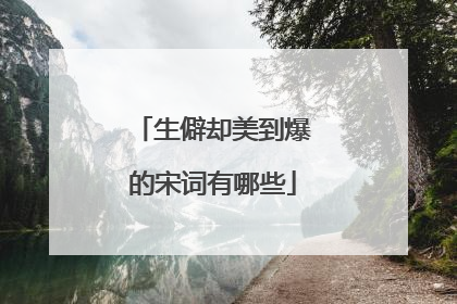 生僻却美到爆的宋词有哪些
