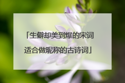 生僻却美到爆的宋词 适合做昵称的古诗词