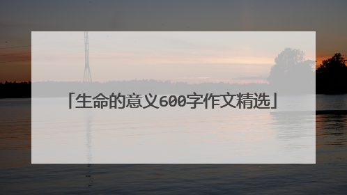 生命的意义600字作文精选