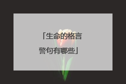 生命的格言警句有哪些