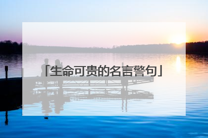 生命可贵的名言警句