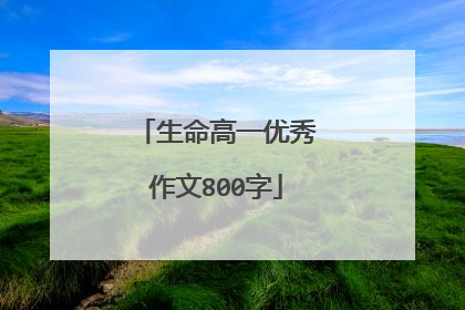 生命高一优秀作文800字