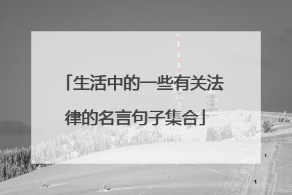 生活中的一些有关法律的名言句子集合