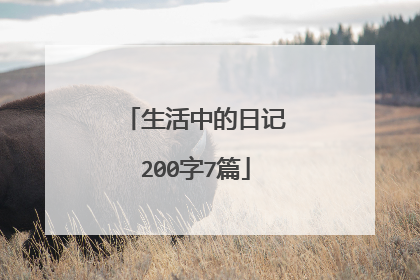 生活中的日记200字7篇
