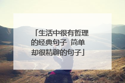 生活中很有哲理的经典句子 简单却很精辟的句子