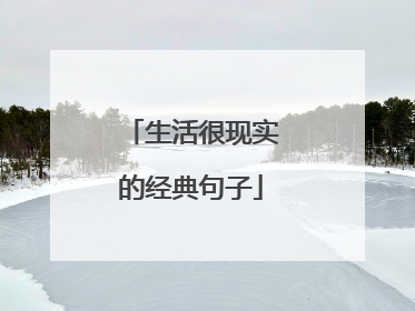 生活很现实的经典句子
