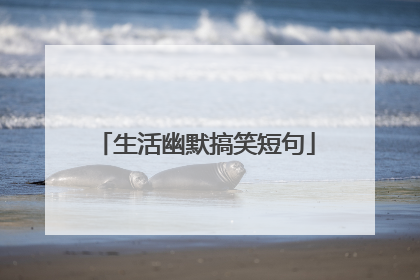生活幽默搞笑短句