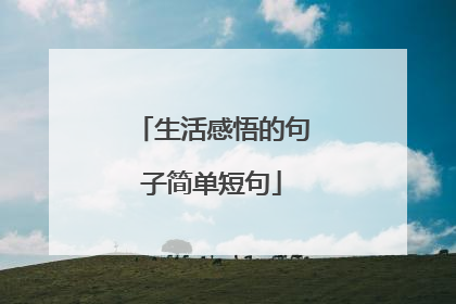 生活感悟的句子简单短句