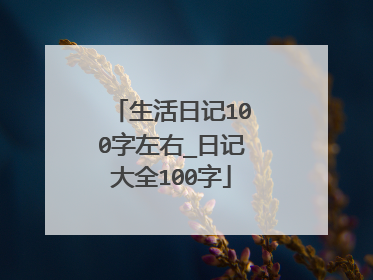 生活日记100字左右_日记大全100字