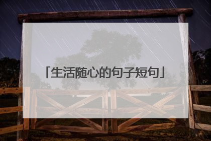 生活随心的句子短句