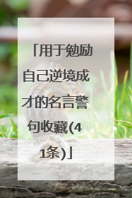 用于勉励自己逆境成才的名言警句收藏(41条)