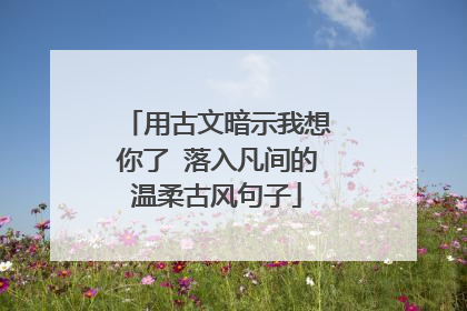 用古文暗示我想你了 落入凡间的温柔古风句子