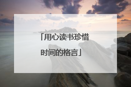 用心读书珍惜时间的格言
