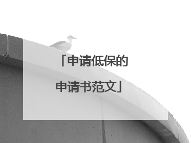 申请低保的申请书范文