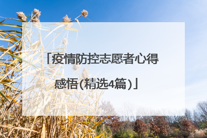 疫情防控志愿者心得感悟(精选4篇)