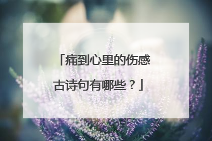 痛到心里的伤感古诗句有哪些？