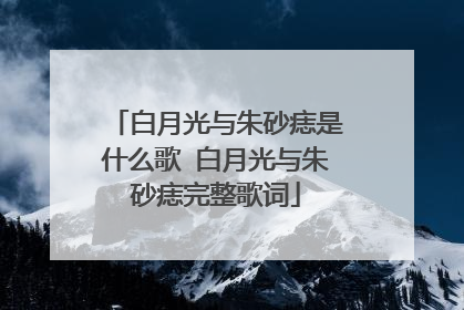 白月光与朱砂痣是什么歌 白月光与朱砂痣完整歌词