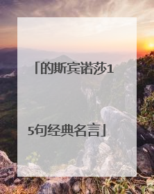 的斯宾诺莎15句经典名言