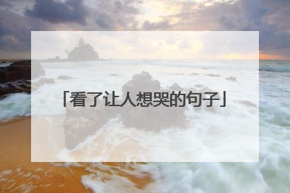 看了让人想哭的句子